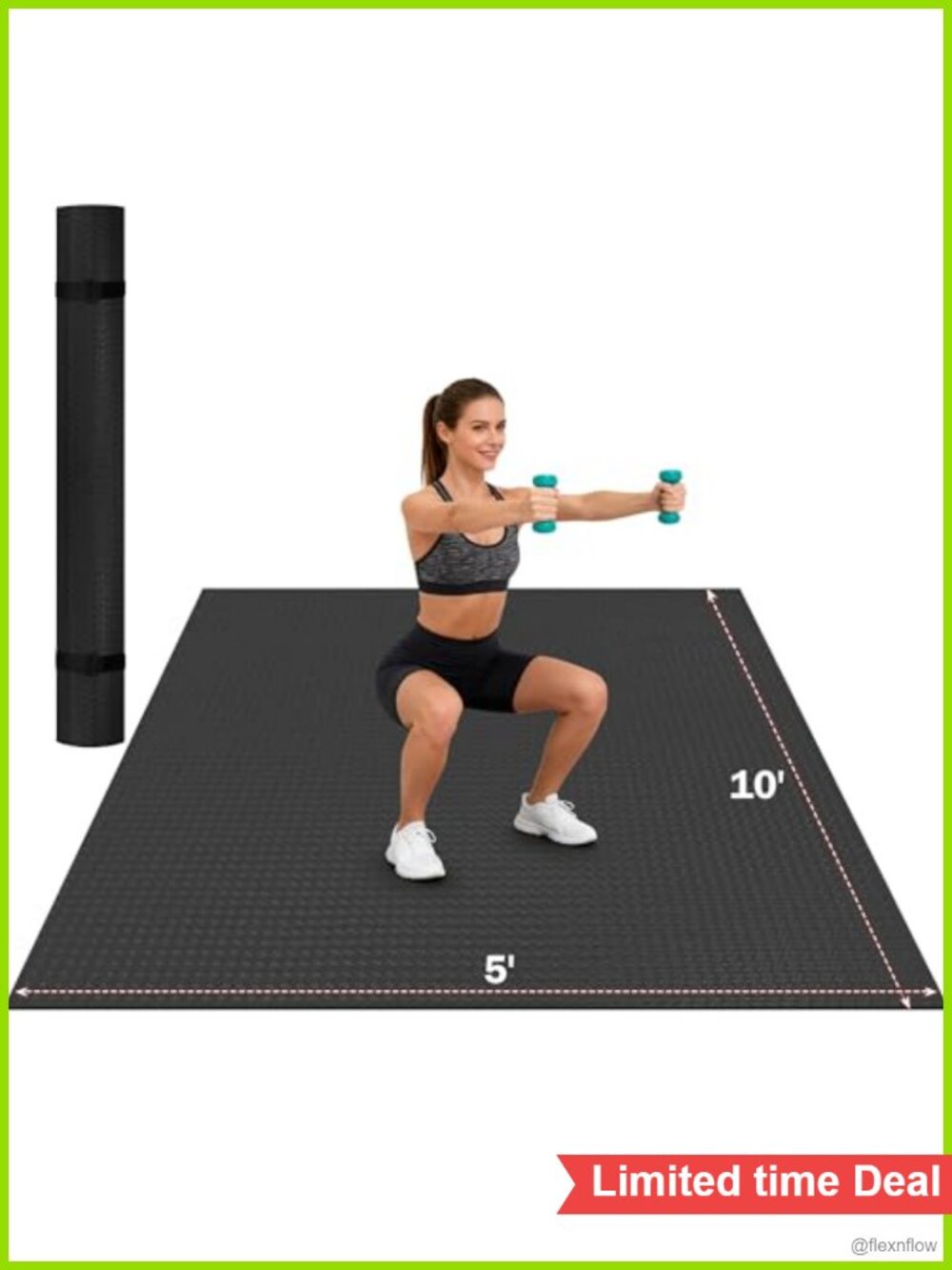 Extra Large Exercise Mat 6mm Thick Non-Slip Workout Mat for Home Gym